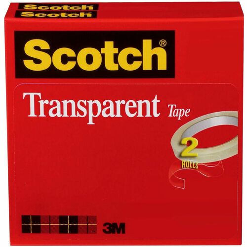 Tape, Roll, Transparent, 1/2" x 2592 2/PK
