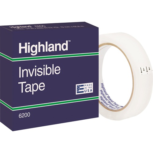 Invisible Tape, 3" Core, 3/4" x 2592", Clear 12/PK