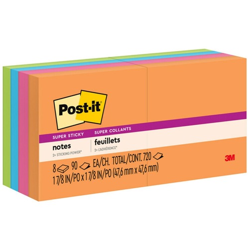 Notes, Popup, 2x2, Assorted 8/PK