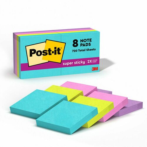 Notes, Post-It, Super Stick, Miami 8/PK