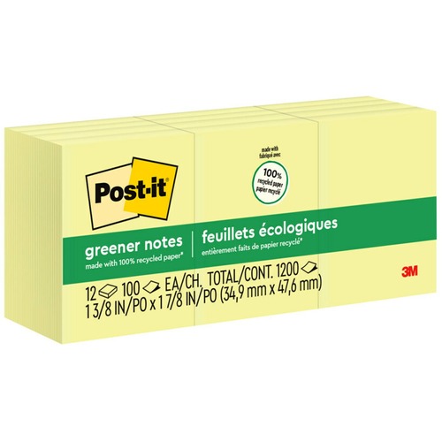 Notes, Post It, Rcy, 1.5x2 12/PK