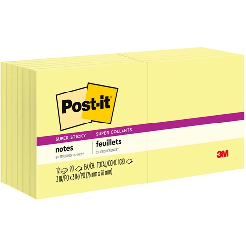 Notes, Post-It, 3x3, CA 12/PK