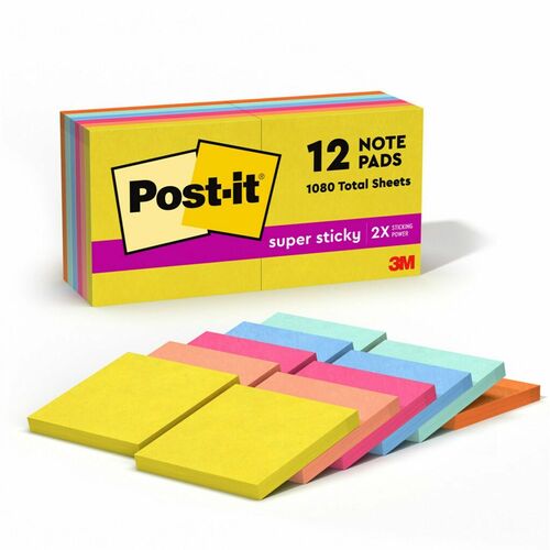 Super Sticky, 3x3, 12 Pad 12/PK