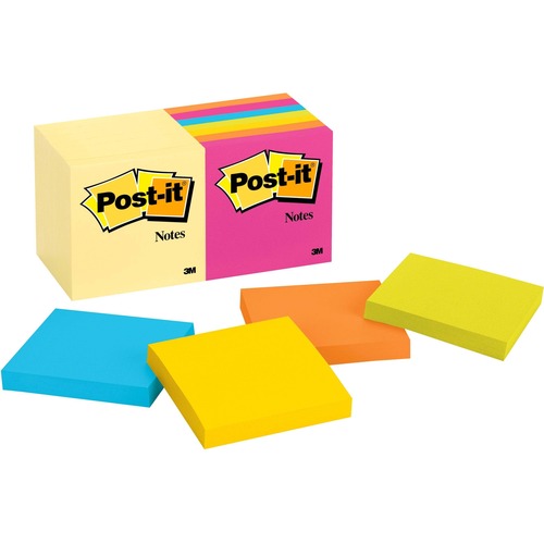 Pad, 3x3, Neon, Yellow 12/PK