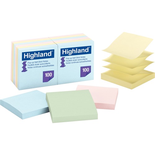 Note, Popup, Pastel, 3x3 18/PK