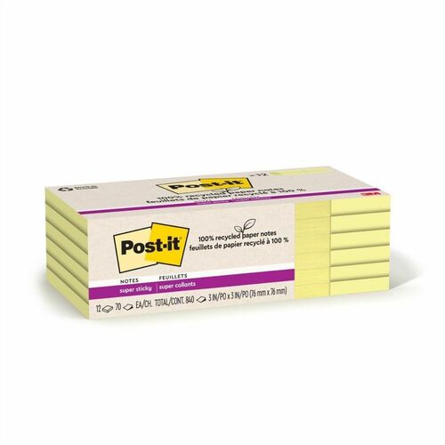 Supersticky, Recycled, 3x3 12/PK