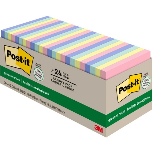 Note, Post-It, Recycled, 3x3 24/PK