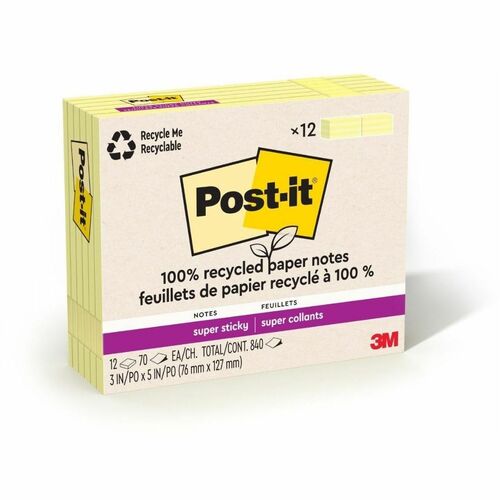 Supersticky, Recycled, 3x5 12/PK