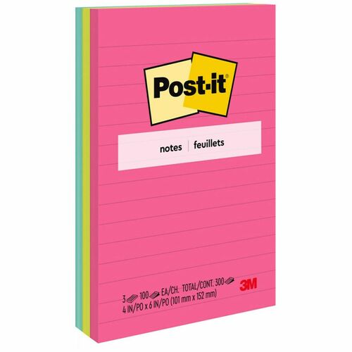 Note, Post-It, 4x6, Lined 3/PK