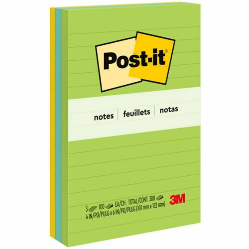 Note, Post-It, 4x6, Lined 3/PK