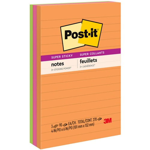Notes, Sprstky, 4x6, Lined 3/PK