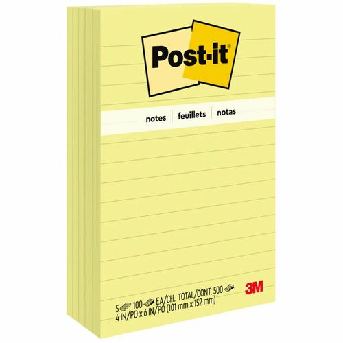 Note, Post-It, Rolled, Yellow 5/PK