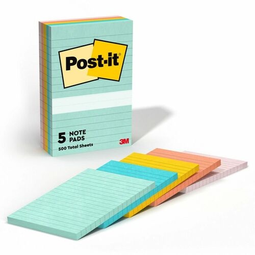 Note, Post-It, 4x6, Lined 5/PK