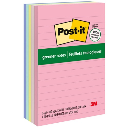 Note, Post-It, 4x6, Lined 5/PK