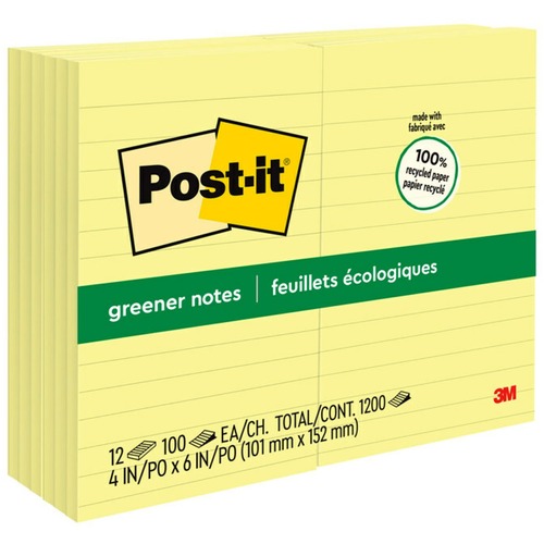 Note, Post It, 4x6, Lined 12/PK
