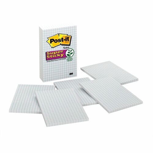 Notes, Super Sticky, Grid 6/PK