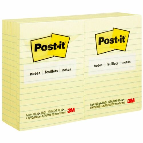 Note, Post It, 4x6, Lined 12/PK