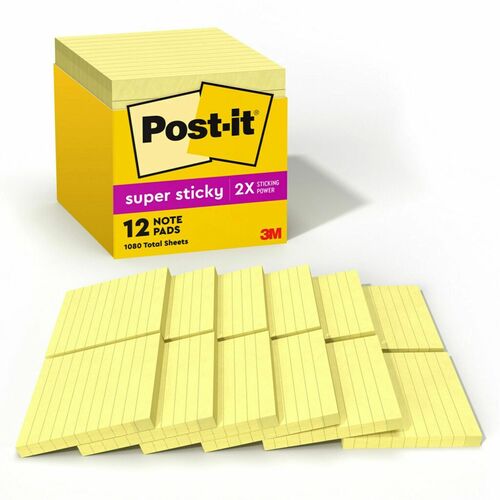 Note, Post It, 4x4, Lined 12/PK