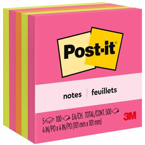 Post-it Notes, 4" x 4", 100 Sheet Per Pad, Cape Town 5/PK
