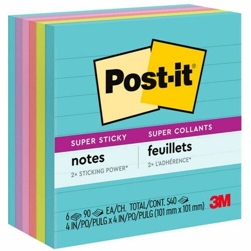 Note, Post-It, Spring Stack, Miami, 90 Sheets 6/PK