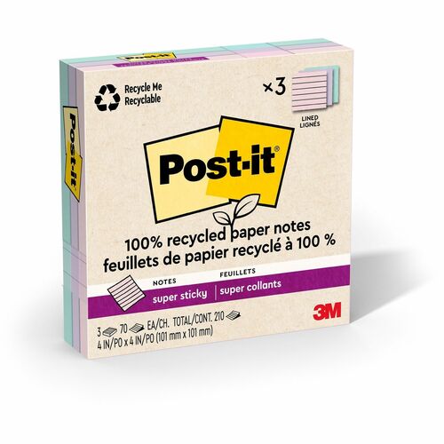 Supersticky, Recycled, 4x4 3/PK