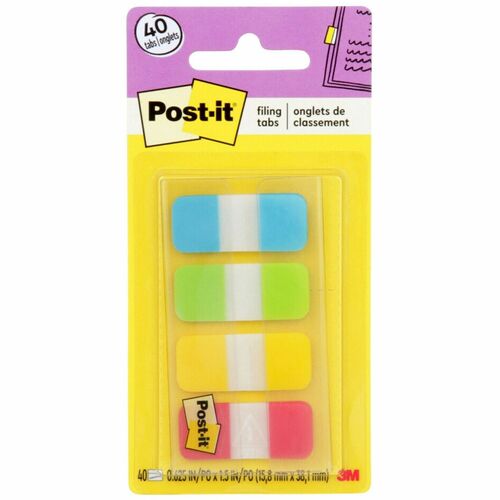 Post-It Tabs, Self-Stick, 5/8", Assorted Bright 40/PK