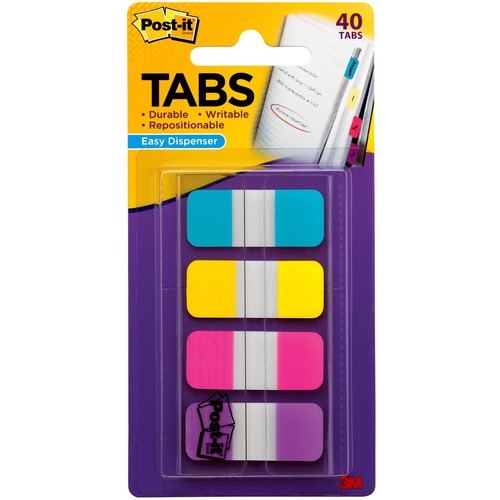 Post-It Tabs, Self-Stick, 5/8", Assorted Primary 40/PK