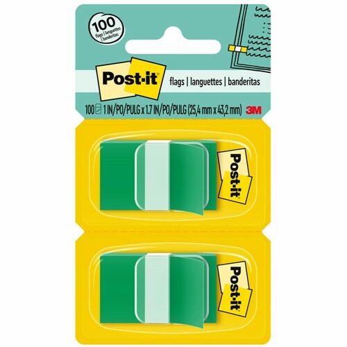 Flags, Post-It, 1", Green 100/PK