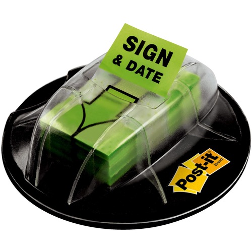 Flags, Sign Here, 1", With Dispenser, Green 200/PK