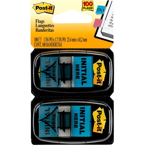 Flags, Initial Here, 1", 100, BE 100/PK
