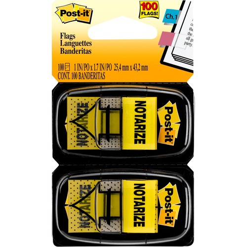 Flags, Notarize, 1", Yellow 100/PK