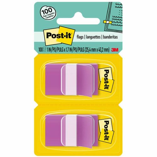 Flags, Post-It, 1", Purple 100/PK