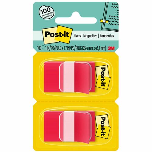 Flags, Post-It, 1", Red 100/PK