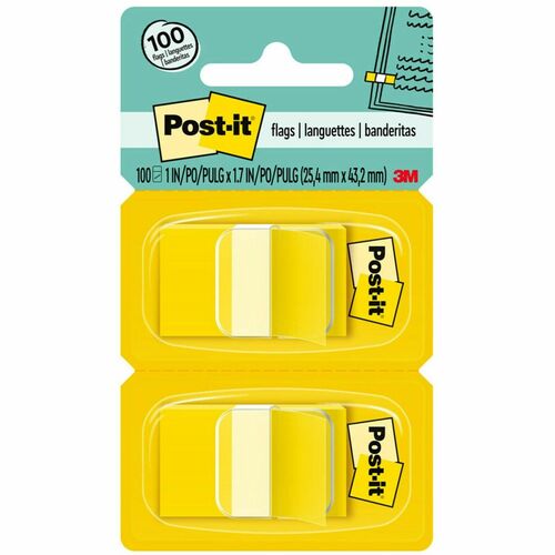 Flags, Post-It, 1", Yellow 100/PK