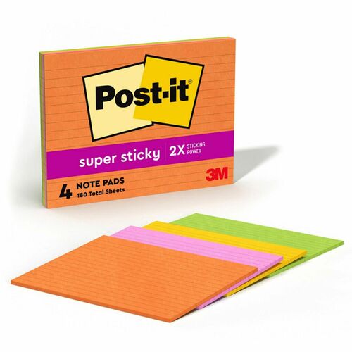 Note, Super Sticky, Lined, 8 x 6 4/PK