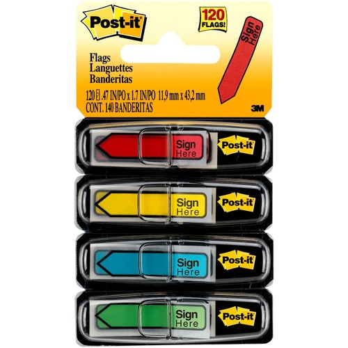 Flags, Set, SignHere, 1/2", Ast 120/PK