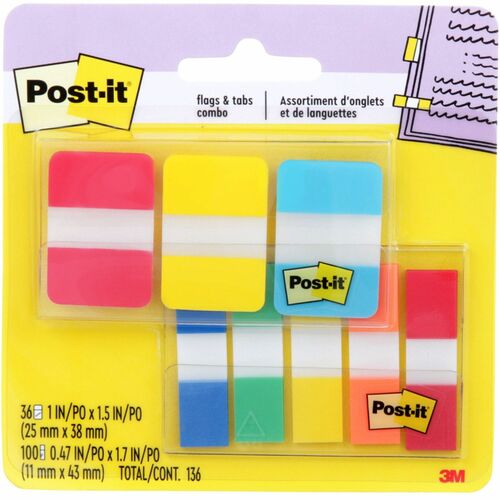 Adhesive Tabs/Flags, Combo, MI 136/PK