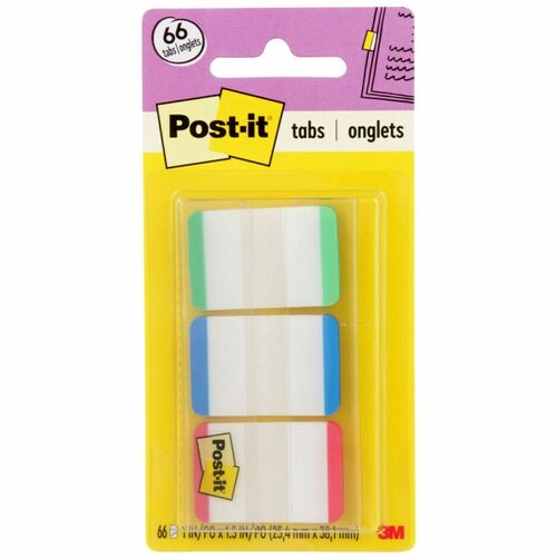 Tab, File, Post-It, 1", Primary 66/PK