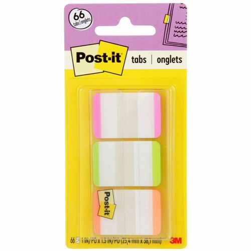 Tabs, Post-It, Bar, 1", Bright 66/PK