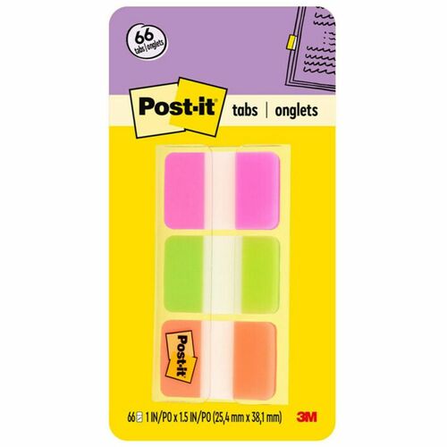 Tabs, Post-It, Solid, 1", Brite 66/PK