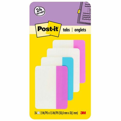 Tabs, Post-It, Solid, 2", Assorted 24/PK