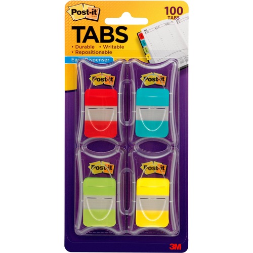 Tabs, Post-It, Solid, 1", Primary 100/PK