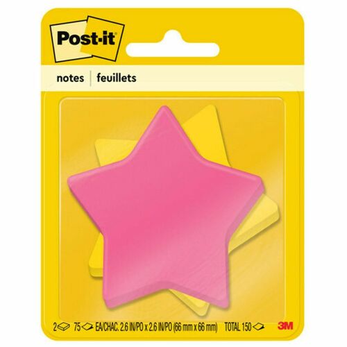 Note, Post-It, 3x3, Star 2/PK