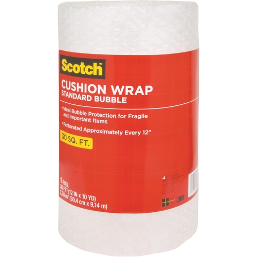 Cushion Wrap, Perforated, 3/16" Bubble, 12" x 30 Foot, Clear