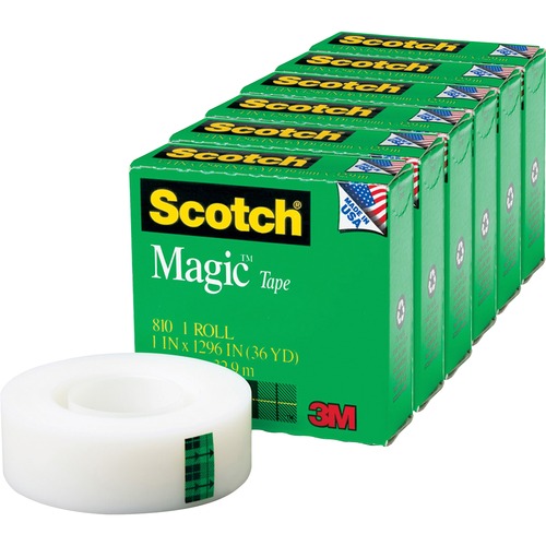 Magic Tape, 1" Core, 1" x 1296", Transparent 6/PK