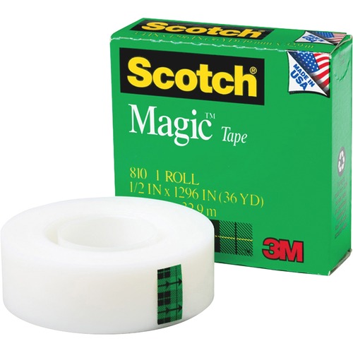 Magic Tape, 1" Core, 1" x 1296", Transparent 12/PK