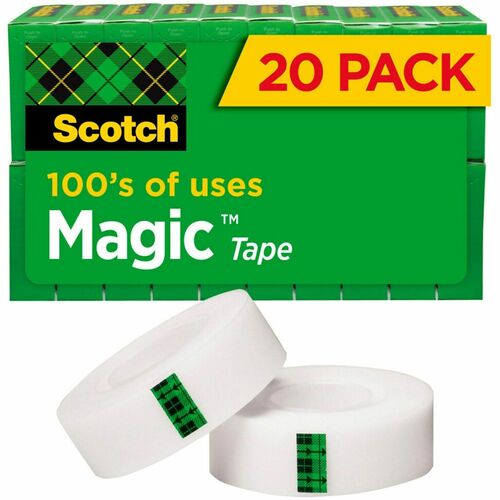 Tape, Invisible, 3/4" W x 36 Yd, Clear 20/PK