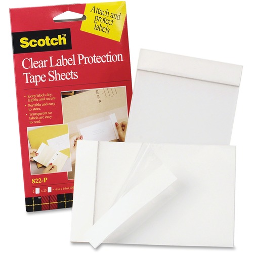 Tape, Label Protection, 4 X 6, Clear 2/PK