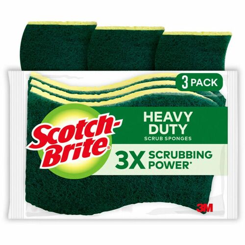 Sponge, Scrub, Heavy Duty, 3/PK 8/CT