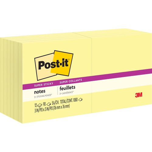 Note, Popup, 3x3, Canary 12/PK